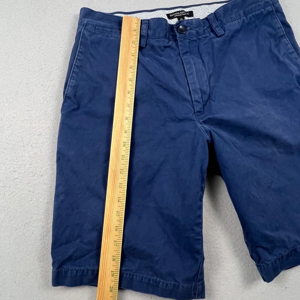 Banana Republic Emerson Shorts Mens 33 Blue Chino Cotton Casual Prep Summer
